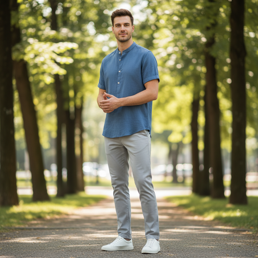 Capri-Hemd | Herren-Langarmhemd