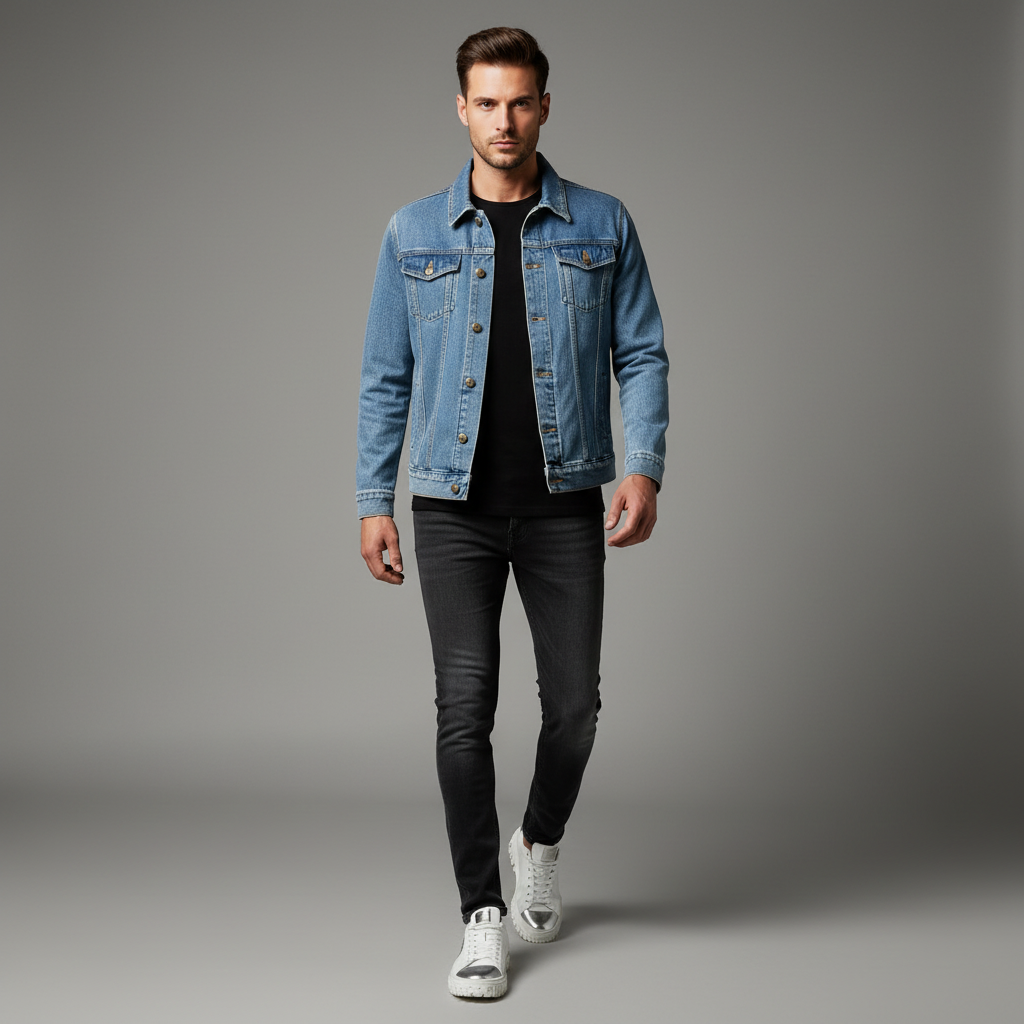 Denim Jacke Herren | Trucker-Schnitt Casual Jacke