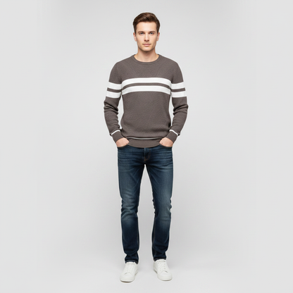 Eleganter Herrenpullover mit Streifenmuster | Herrenpullover