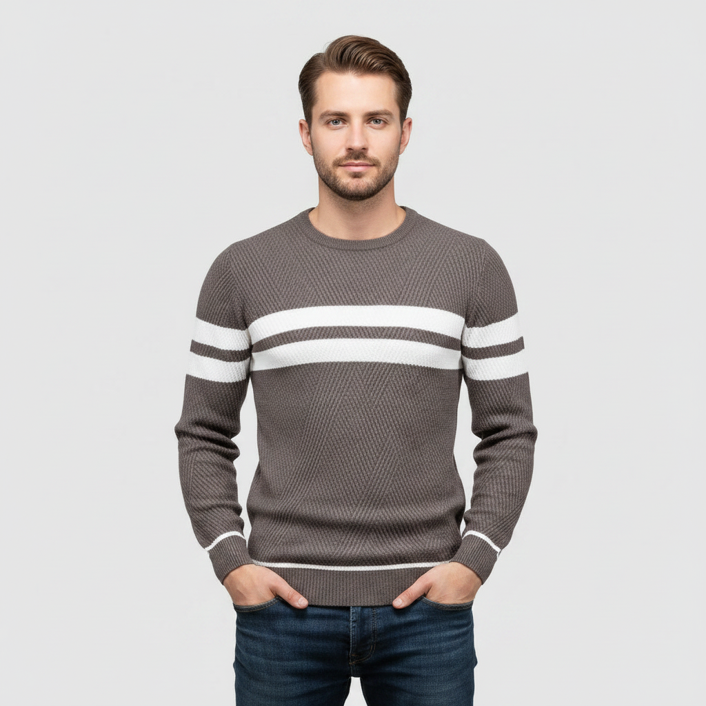 Eleganter Herrenpullover mit Streifenmuster | Herrenpullover