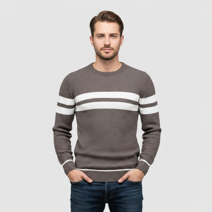 Eleganter Herrenpullover mit Streifenmuster | Herrenpullover
