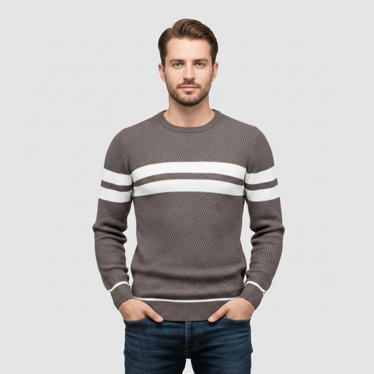 Eleganter Herrenpullover mit Streifenmuster | Herrenpullover