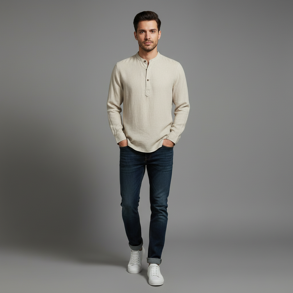 Henley-Shirt für Herren | Langärmlig, bequem, atmungsaktiv