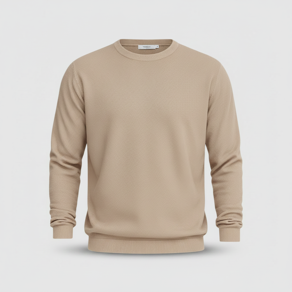 Leichter Herrenpullover Rundhals | Basic Strickpullover