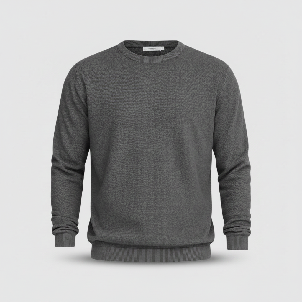 Leichter Herrenpullover Rundhals | Basic Strickpullover