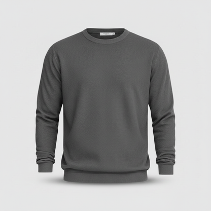 Leichter Herrenpullover Rundhals | Basic Strickpullover