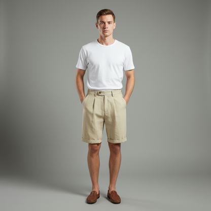 Plissierte Chino-Shorts Herren | Kurze Hosen Männer