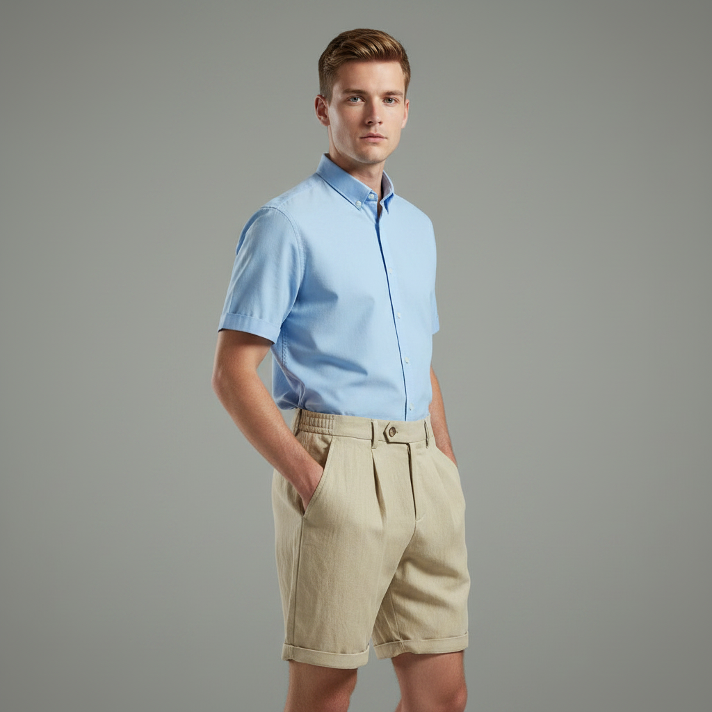 Plissierte Chino-Shorts Herren | Kurze Hosen Männer