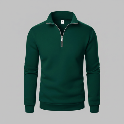 Herren Sweatshirt mit Viertelreißverschluss und Stehkragen