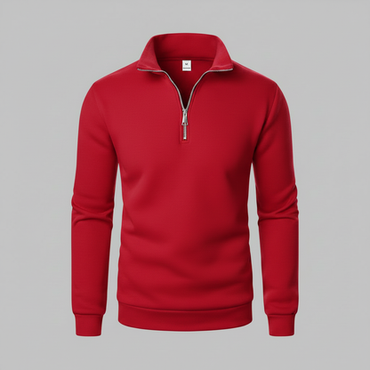 Herren Sweatshirt mit Viertelreißverschluss und Stehkragen
