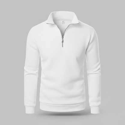 Herren Sweatshirt mit Viertelreißverschluss und Stehkragen
