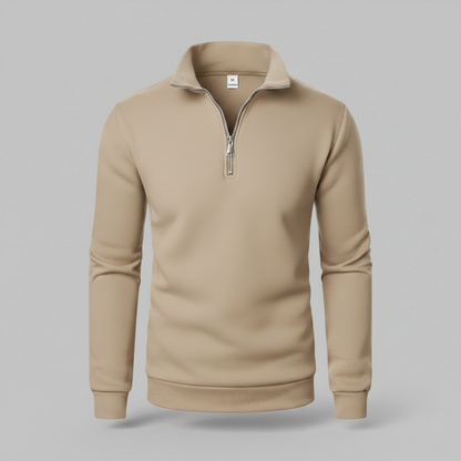 Herren Sweatshirt mit Viertelreißverschluss und Stehkragen