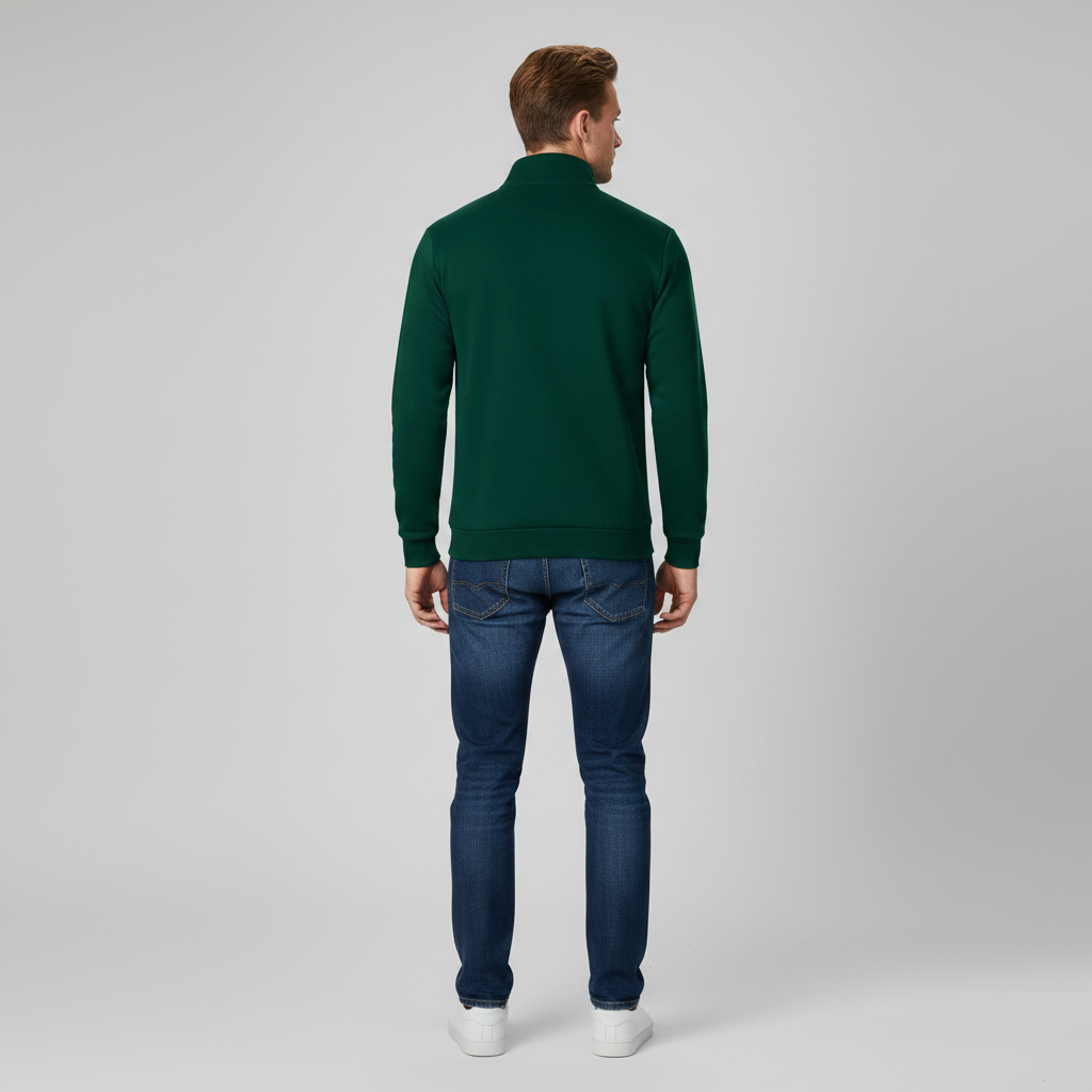 Herren Sweatshirt mit Viertelreißverschluss und Stehkragen