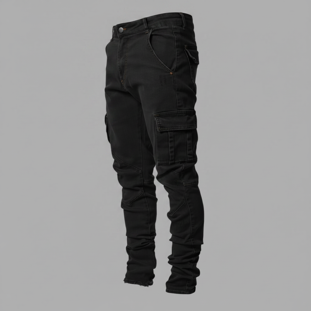 Slim-Fit Cargohose Männer | Stretch-Denim Komforthose