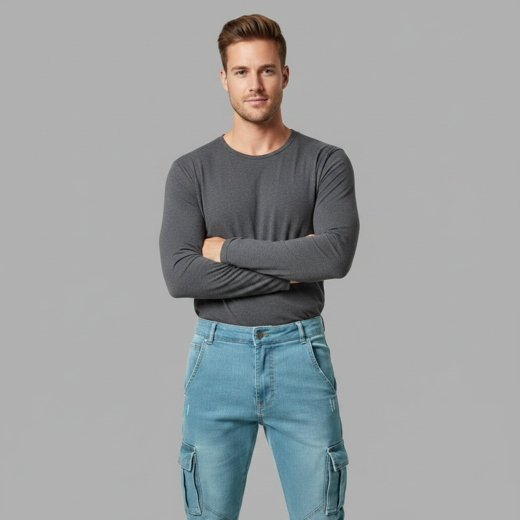 Slim-Fit Cargohose Männer | Stretch-Denim Komforthose
