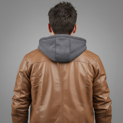 Übergangsjacke Herren mit Kapuze und Reißverschlusstaschen