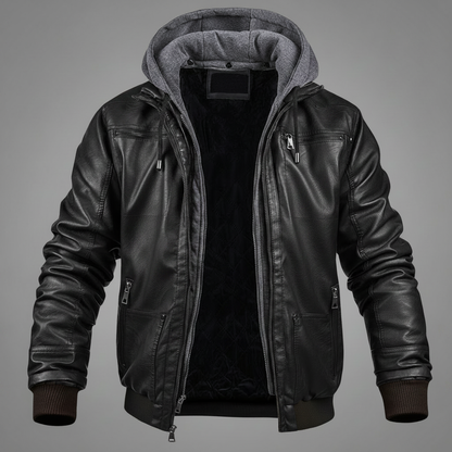 Übergangsjacke Herren mit Kapuze und Reißverschlusstaschen